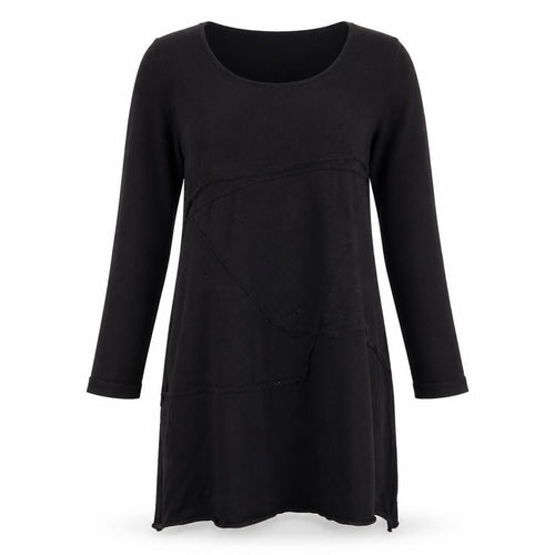 Peruvian Connection Womens Black Cotton Jumper Dress Size M Scoop Neck Pullover