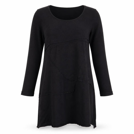 Peruvian Connection Womens Black Cotton Jumper Dress Size M Scoop Neck Pullover