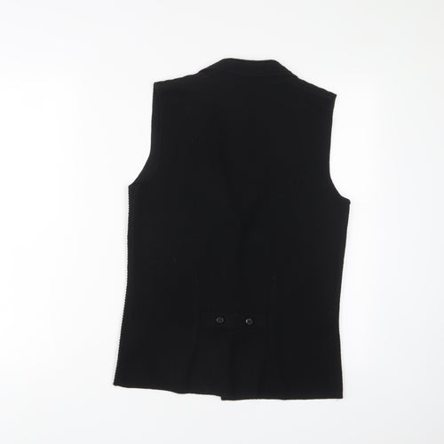 Emreco Womens Black V-Neck Acrylic Cardigan Jumper Size 12