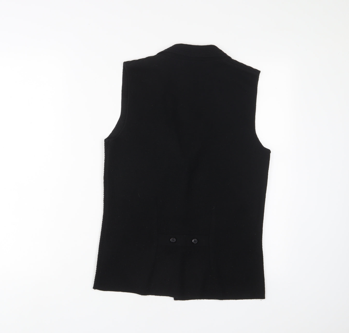 Emreco Womens Black V-Neck Acrylic Cardigan Jumper Size 12