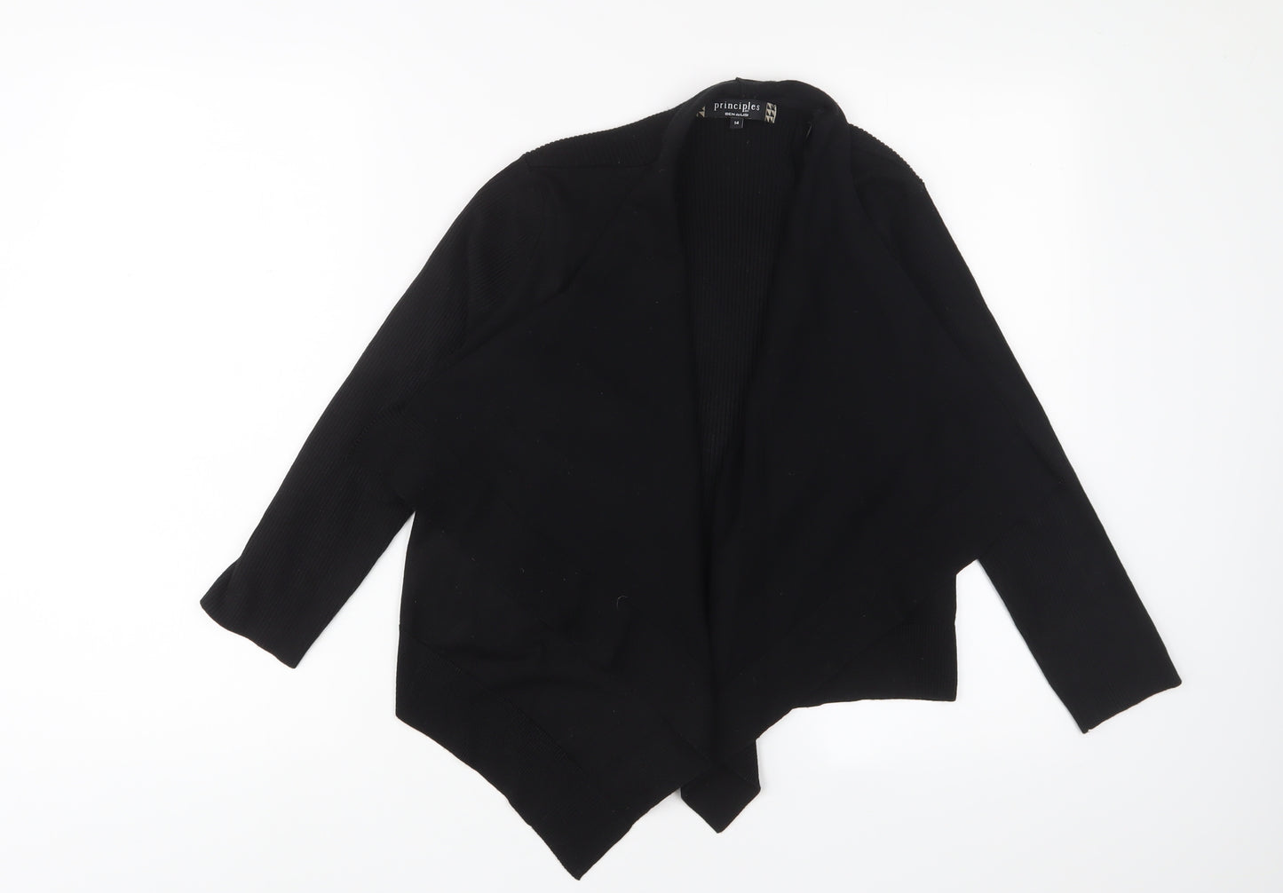 Principles Womens Black V-Neck Acrylic Cardigan Jumper Size 14 - Open
