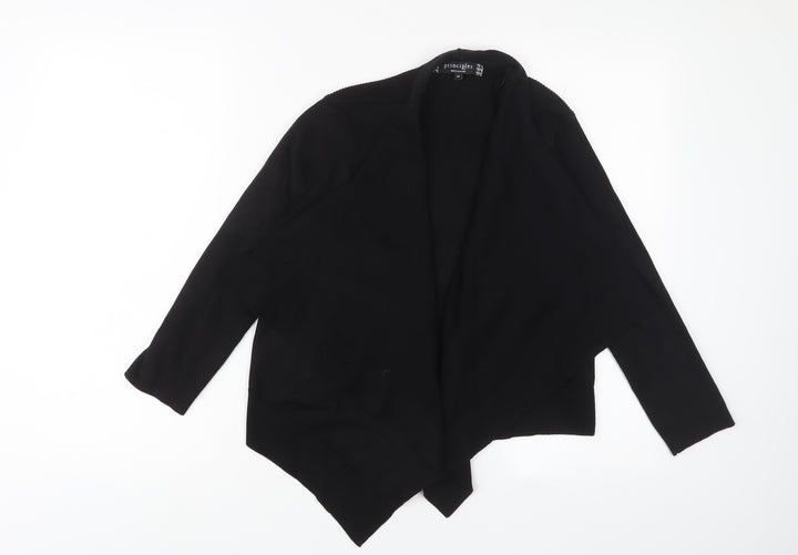 Principles Womens Black V-Neck Acrylic Cardigan Jumper Size 14 - Open