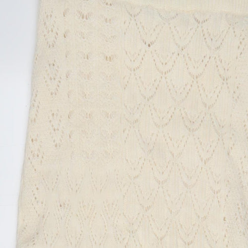 Marks and Spencer Womens Beige Acrylic A-Line Skirt Size M