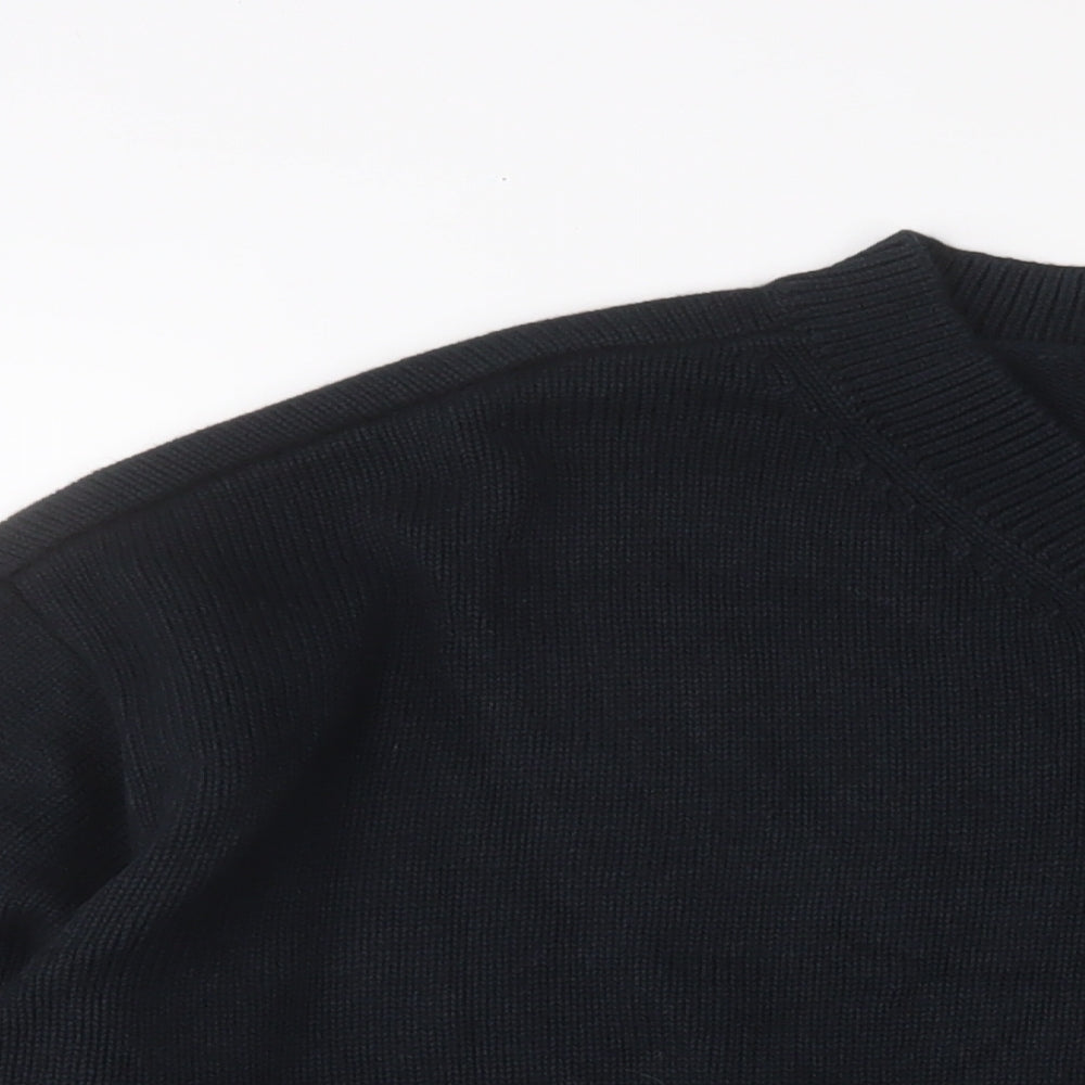 Marks and Spencer Womens Black V-Neck Cotton Pullover Jumper Size L