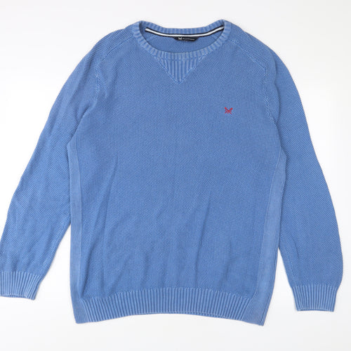 J.CREW Mens Blue Crew Neck Cotton Pullover Jumper Size 2XL Long Sleeve