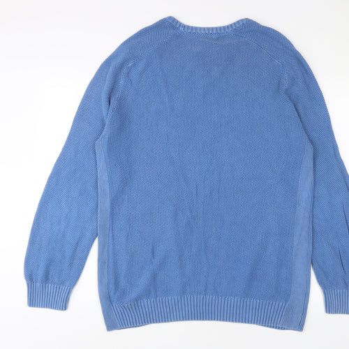 J.CREW Mens Blue Crew Neck Cotton Pullover Jumper Size 2XL Long Sleeve