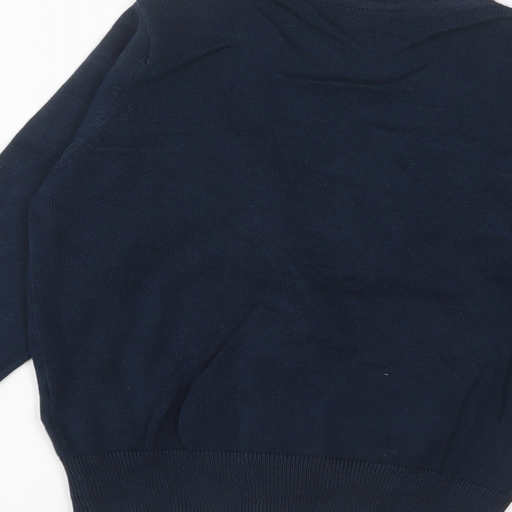 Marks and Spencer Womens Black V-Neck Cotton Pullover Jumper Size M
