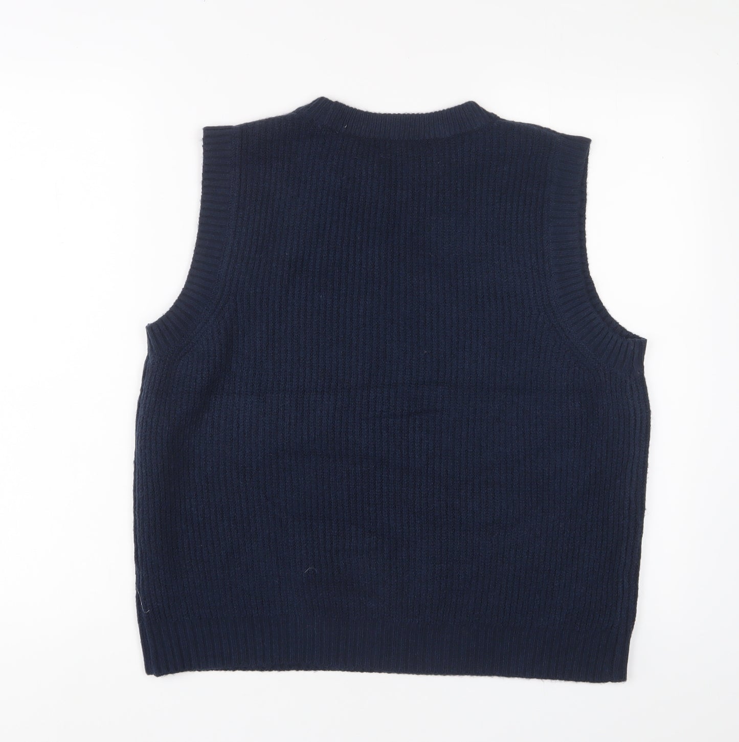 Marks and Spencer Womens Blue Crew Neck Polyester Vest Jumper Size M