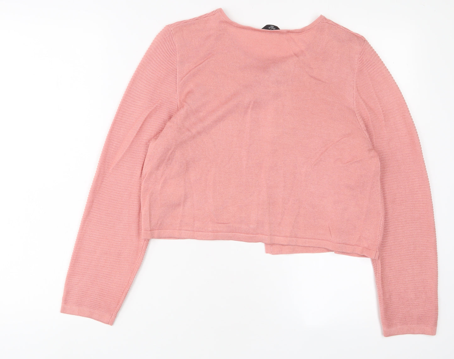 M&Co Womens Pink Crew Neck Viscose Cardigan Jumper Size 14
