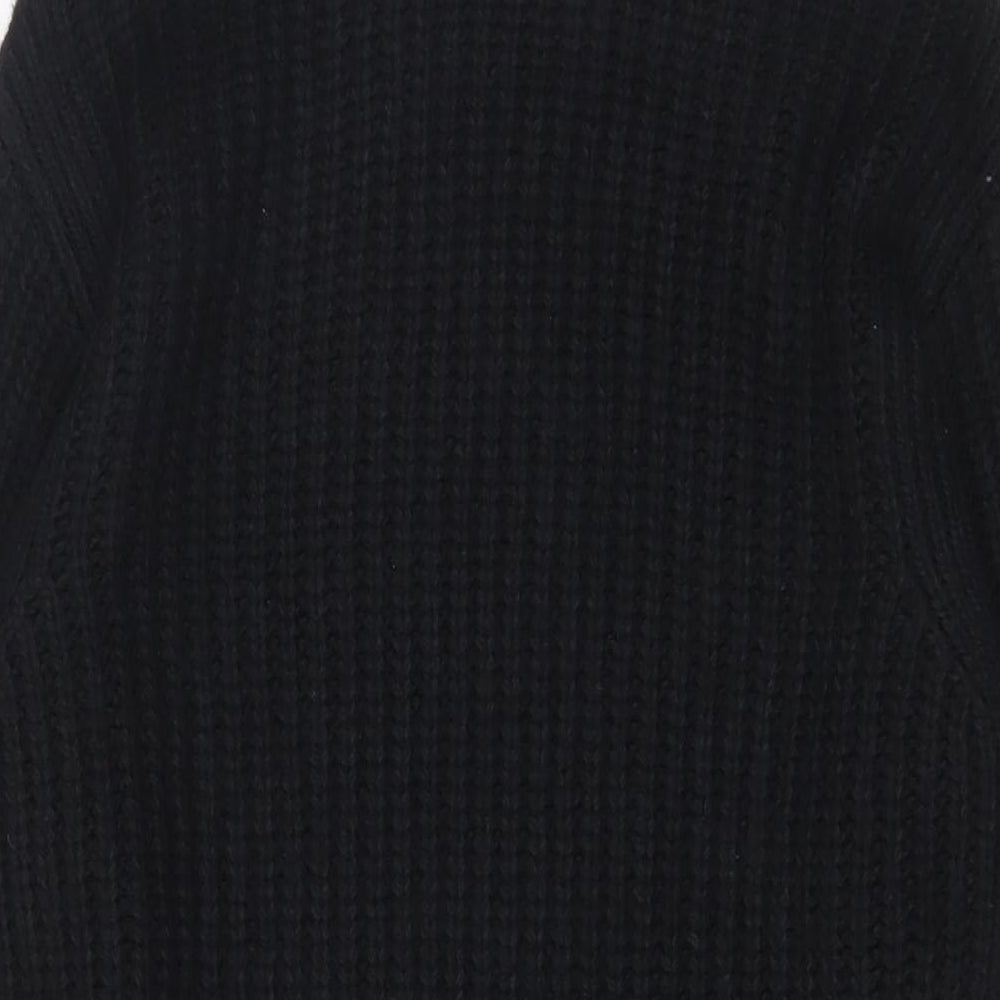 Marks and Spencer Womens Black Polyester Jumper Dress Size S Roll Neck Pullover