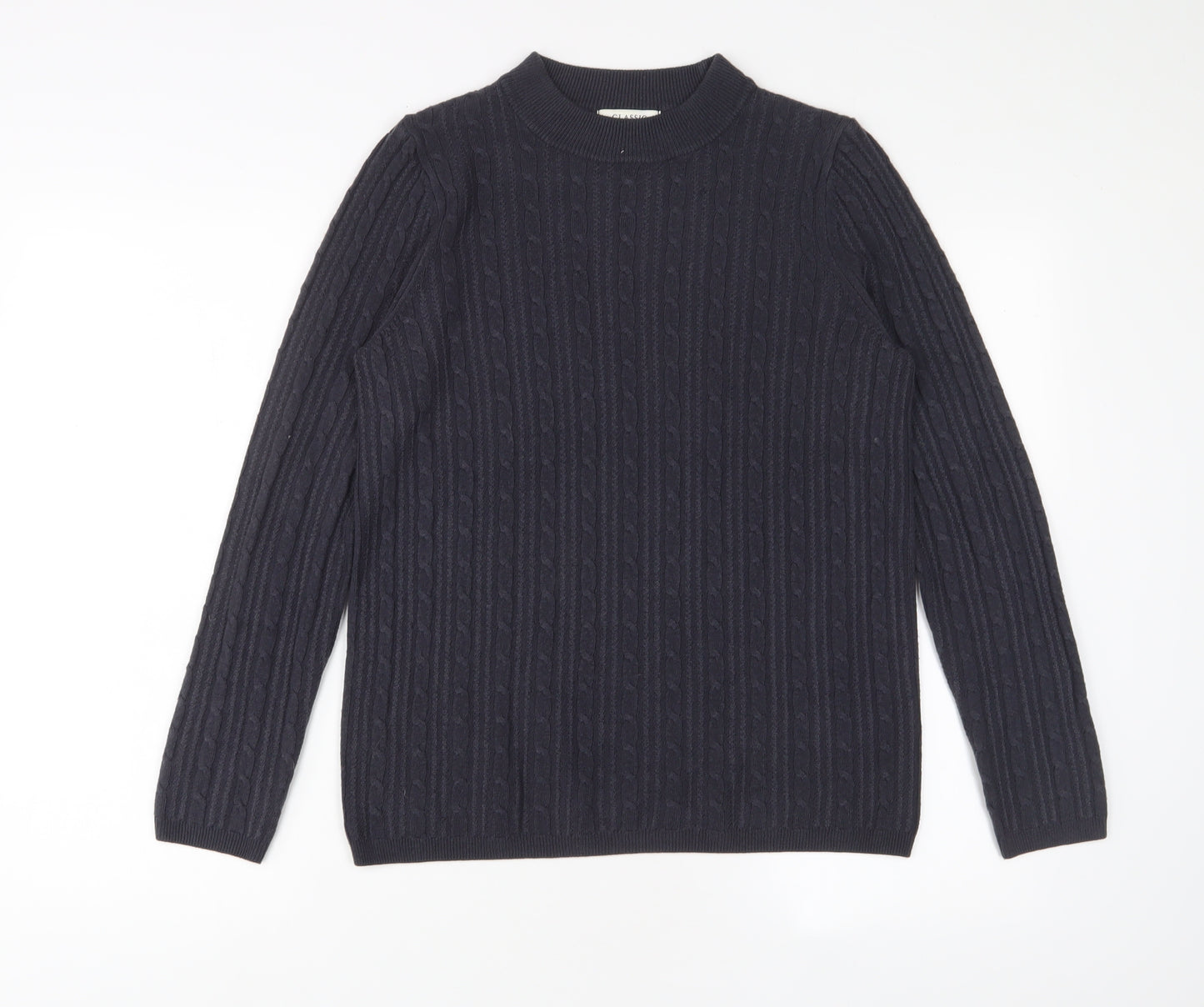 Marks and Spencer Womens Blue Round Neck Acrylic Pullover Jumper Size 12