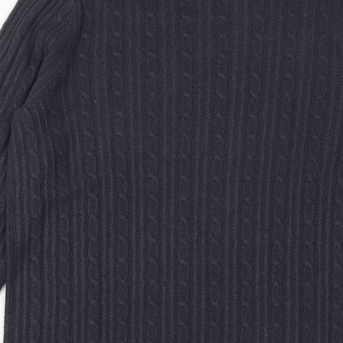 Marks and Spencer Womens Blue Round Neck Acrylic Pullover Jumper Size 12