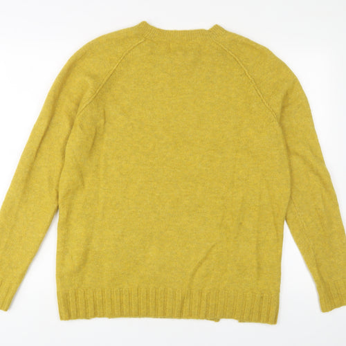 Farhi Womens Yellow Crew Neck Nylon Pullover Jumper Size M