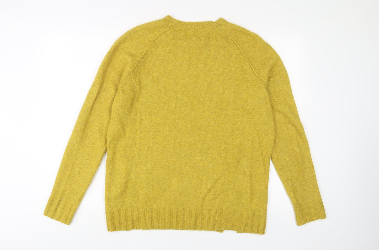 Farhi Womens Yellow Crew Neck Nylon Pullover Jumper Size M