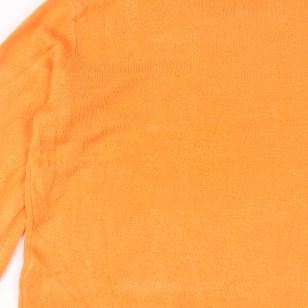 Marks and Spencer Womens Orange Crew Neck Acrylic Pullover Jumper Size 12