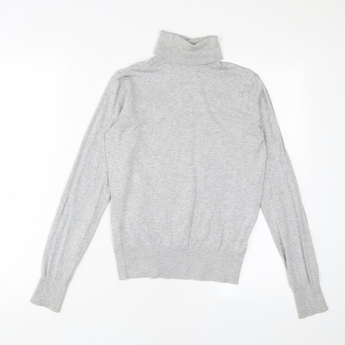 H&M Womens Grey Roll Neck Viscose Pullover Jumper Size XS
