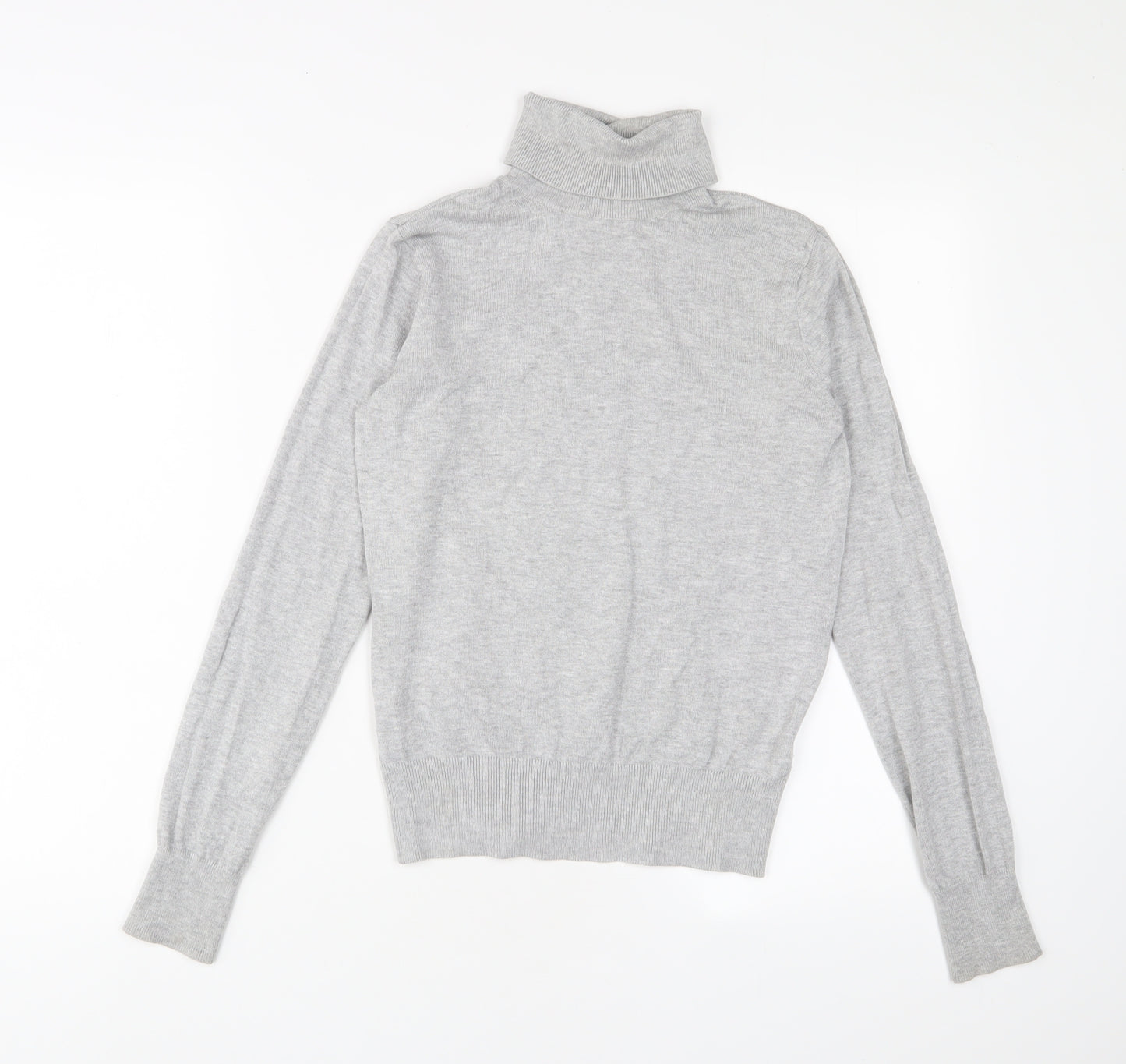 H&M Womens Grey Roll Neck Viscose Pullover Jumper Size XS