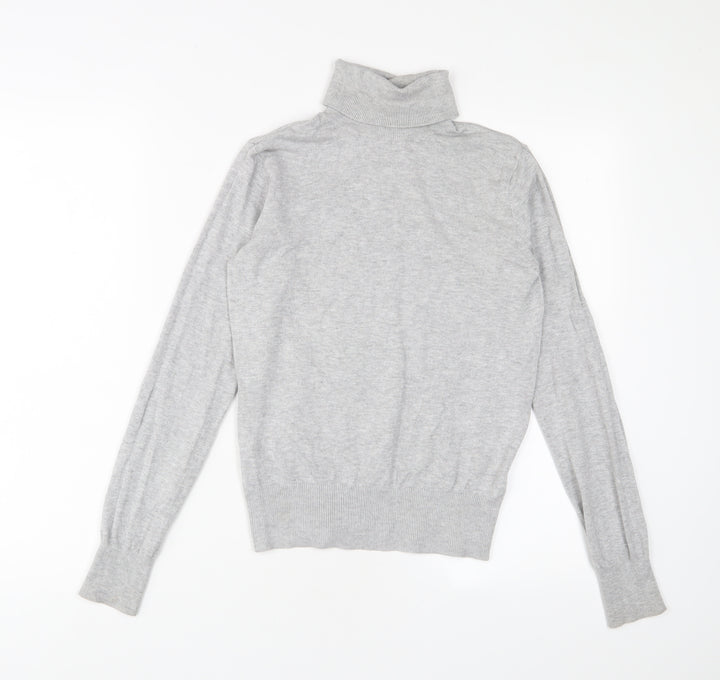 H&M Womens Grey Roll Neck Viscose Pullover Jumper Size XS