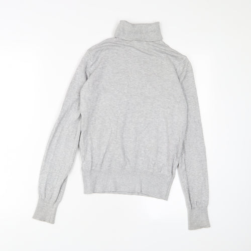 H&M Womens Grey Roll Neck Viscose Pullover Jumper Size XS