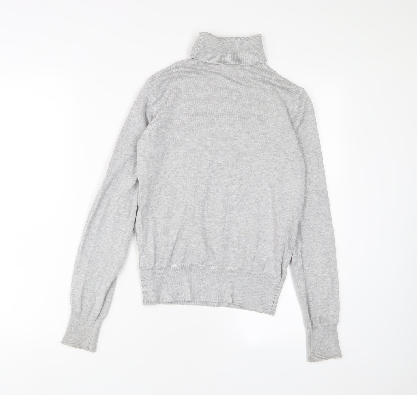 H&M Womens Grey Roll Neck Viscose Pullover Jumper Size XS