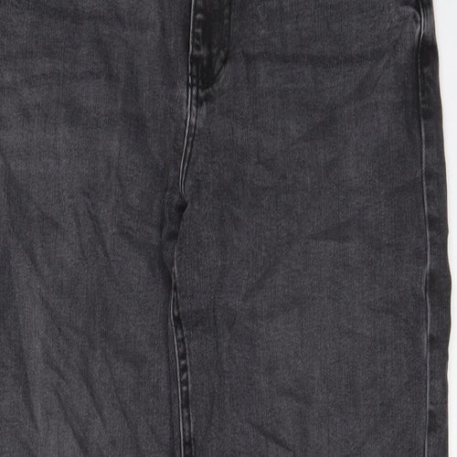 Marks and Spencer Womens Grey Cotton Boyfriend Jeans Size 10 L26 in Regular Zip
