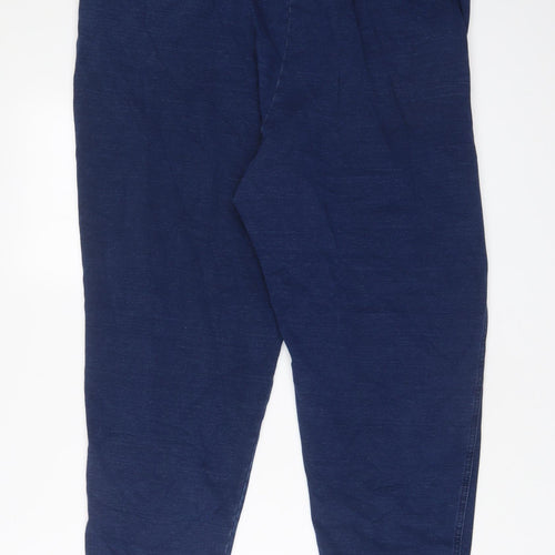 Marks and Spencer Womens Blue Cotton Tapered Jeans Size 18 L26 in Regular Drawstring