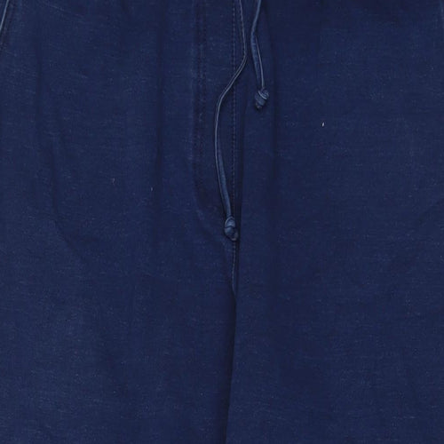 Marks and Spencer Womens Blue Cotton Tapered Jeans Size 18 L26 in Regular Drawstring