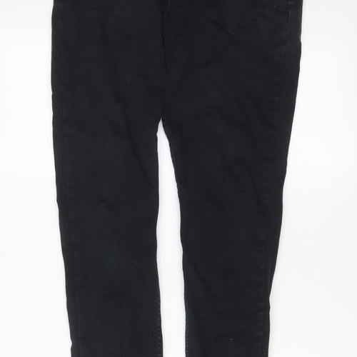 Marks and Spencer Womens Black Cotton Skinny Jeans Size 10 L28 in Regular Zip