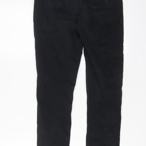 Marks and Spencer Womens Black Cotton Skinny Jeans Size 10 L28 in Regular Zip