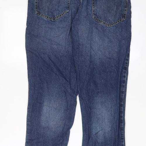 F&F Mens Blue Cotton Straight Jeans Size 32 in L30 in Regular Zip