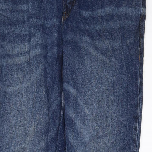F&F Mens Blue Cotton Straight Jeans Size 32 in L30 in Regular Zip