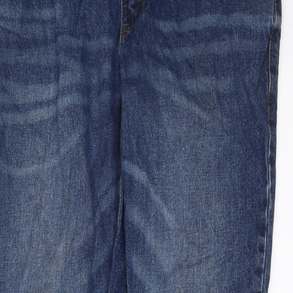 F&F Mens Blue Cotton Straight Jeans Size 32 in L30 in Regular Zip