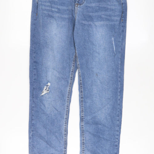 Dorothy Perkins Womens Blue Cotton Skinny Jeans Size 10 L25 in Regular Zip