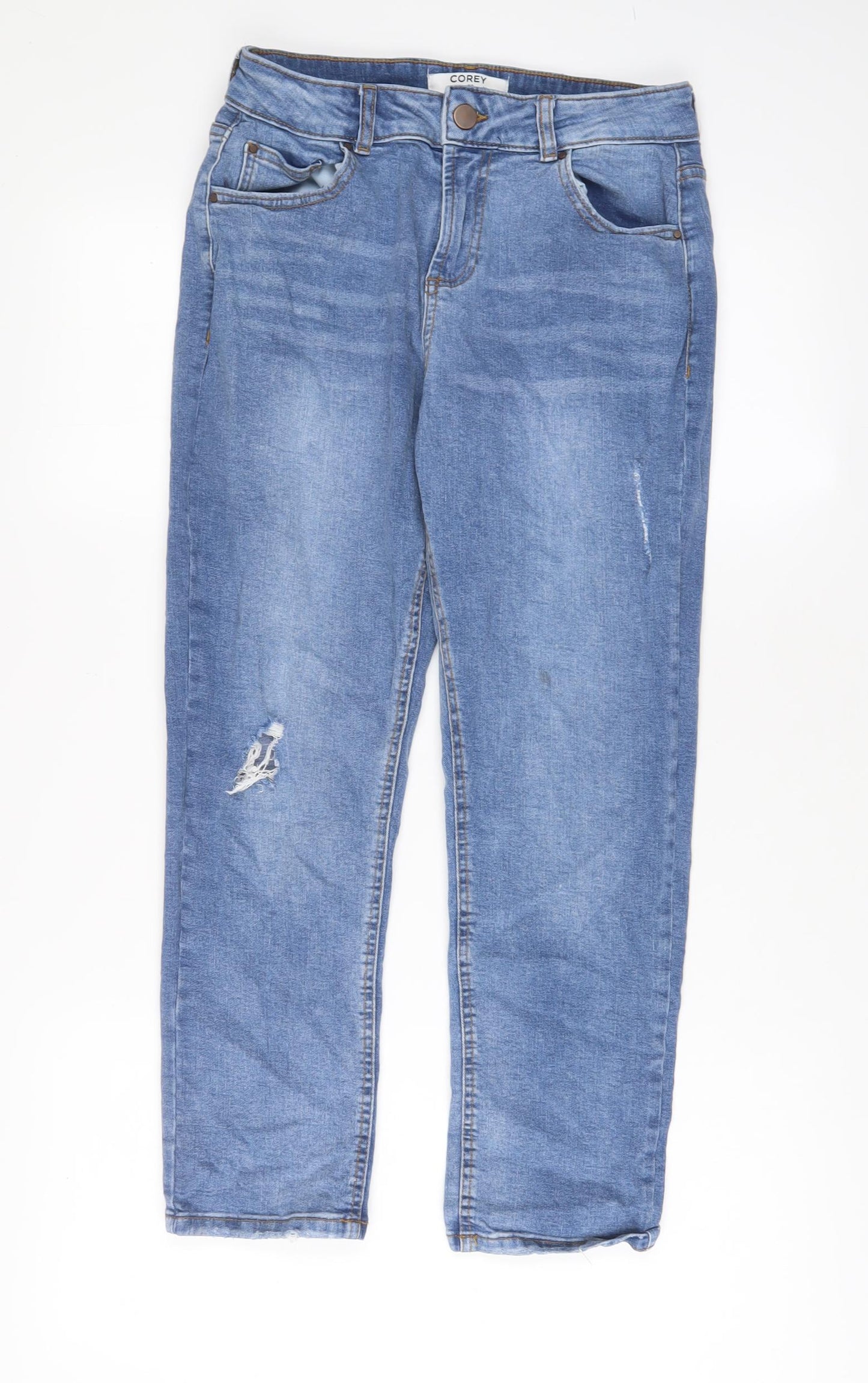 Dorothy Perkins Womens Blue Cotton Skinny Jeans Size 10 L25 in Regular Zip