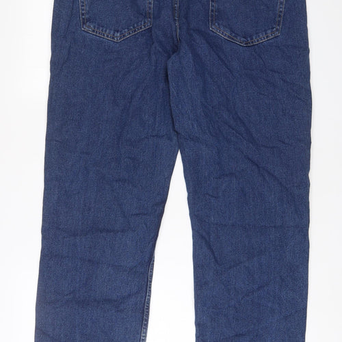 George Mens Blue Cotton Straight Jeans Size 40 in L31 in Regular Zip
