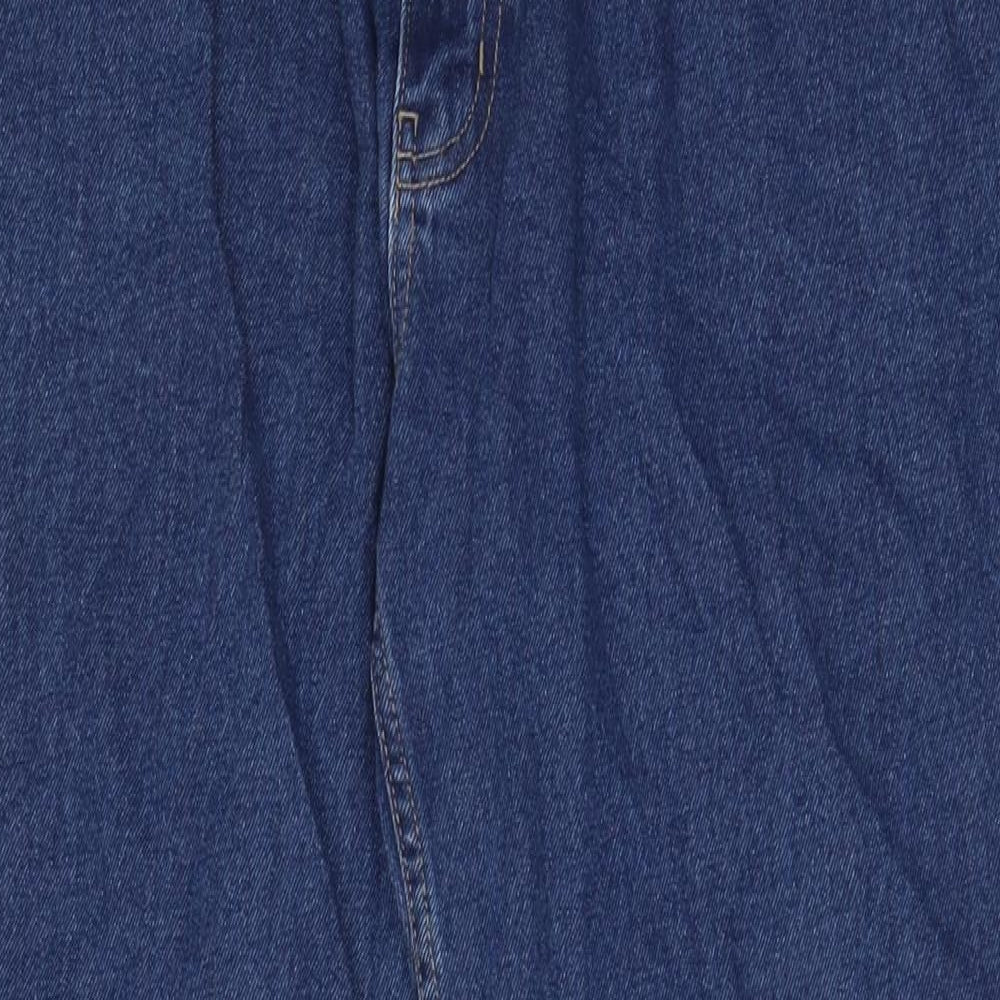 George Mens Blue Cotton Straight Jeans Size 40 in L31 in Regular Zip