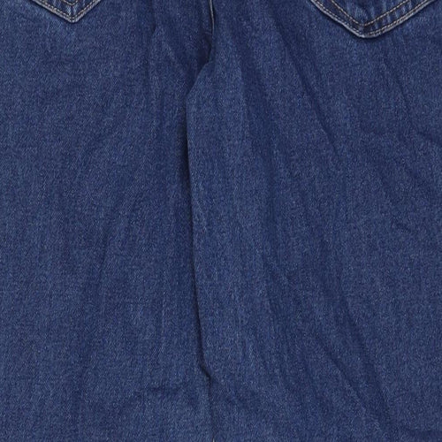 George Mens Blue Cotton Straight Jeans Size 40 in L31 in Regular Zip