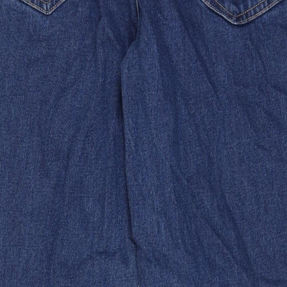 George Mens Blue Cotton Straight Jeans Size 40 in L31 in Regular Zip