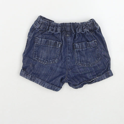 NEXT Girls Blue Cotton Mom Shorts Size 2-3 Years L3 in Regular Buckle - Flower
