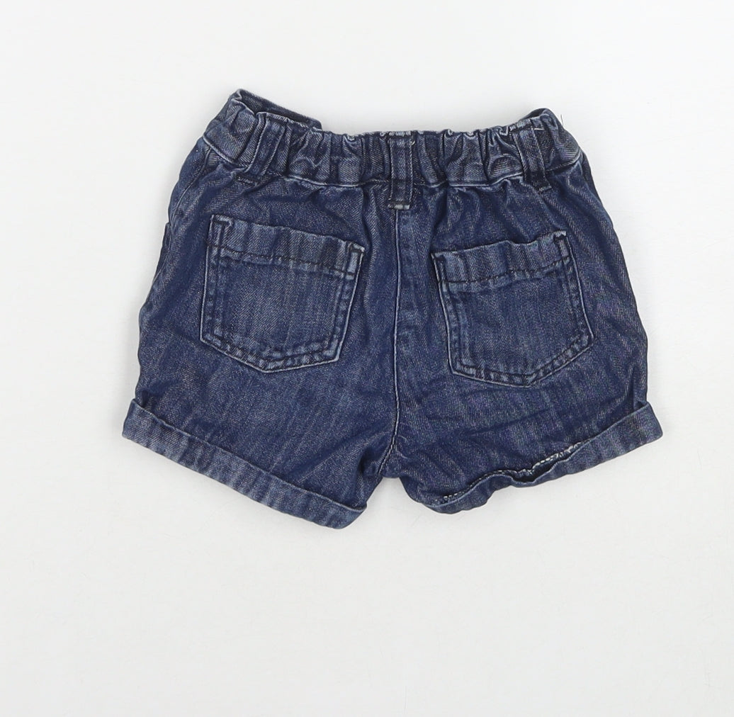 NEXT Girls Blue Cotton Mom Shorts Size 2-3 Years L3 in Regular Buckle - Flower