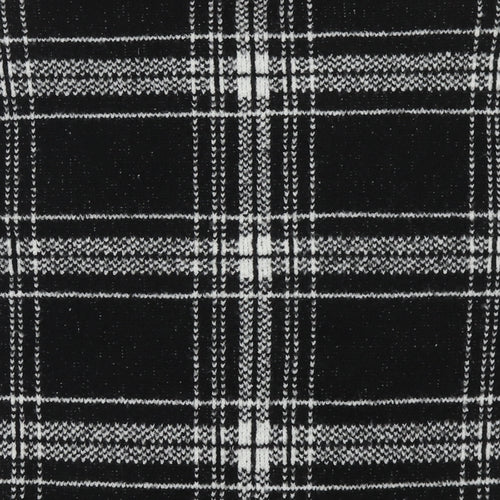 Marks and Spencer Womens Black Round Neck Check Acrylic Pullover Jumper Size M