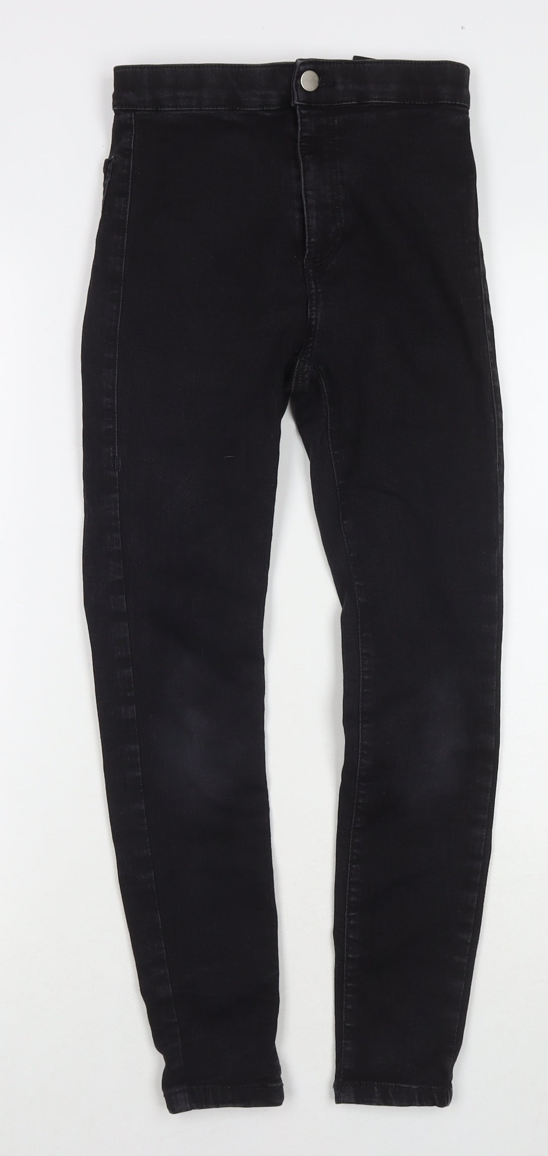 NEXT Womens Black Cotton Skinny Jeans Size 8 L28 in Regular Zip