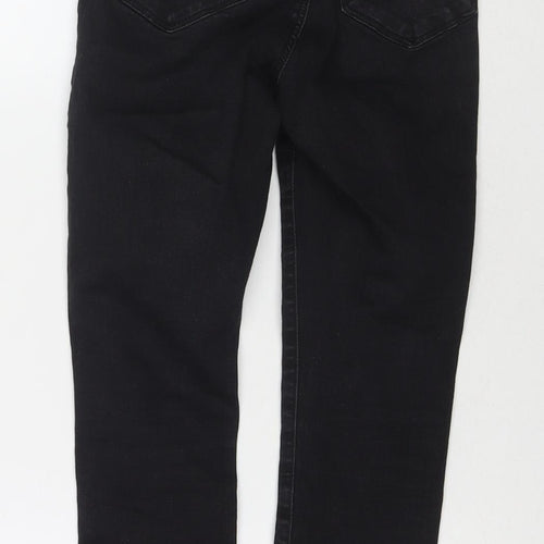 NEXT Womens Black Cotton Skinny Jeans Size 8 L28 in Regular Zip