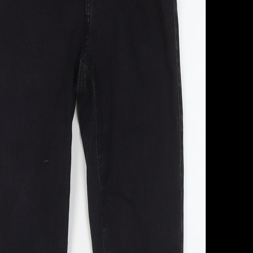 NEXT Womens Black Cotton Skinny Jeans Size 8 L28 in Regular Zip