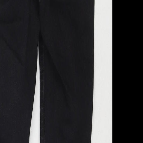 NEXT Womens Black Cotton Skinny Jeans Size 8 L28 in Regular Zip