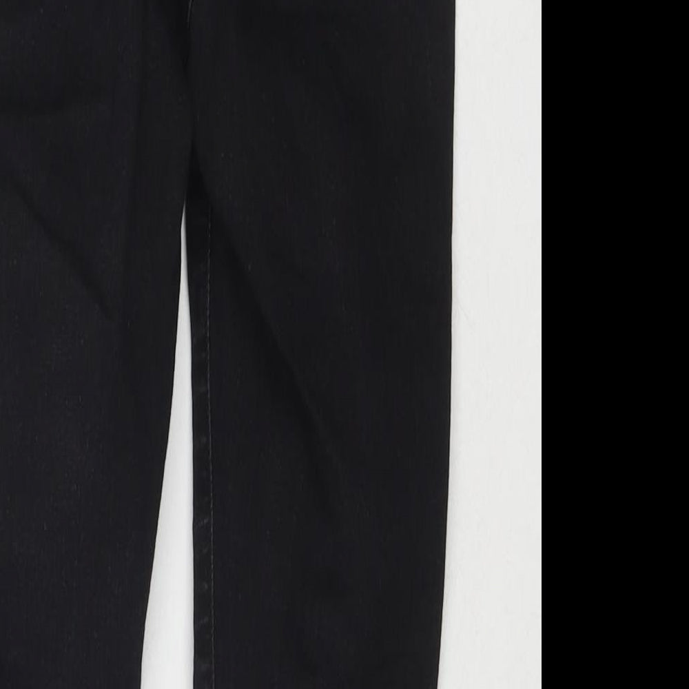 NEXT Womens Black Cotton Skinny Jeans Size 8 L28 in Regular Zip