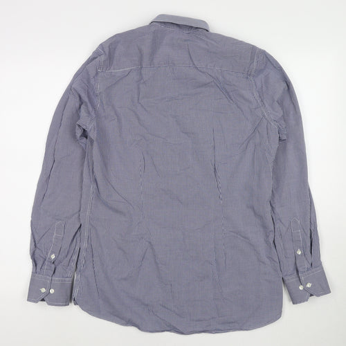 NEXT Mens Blue Check Cotton Dress Shirt Size 15.5 Collared Button - Collar 15.5''