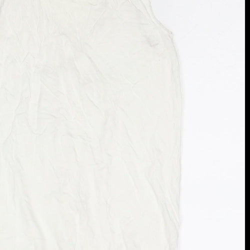 Oasis Womens White Viscose Basic Tank Size 10 V-Neck