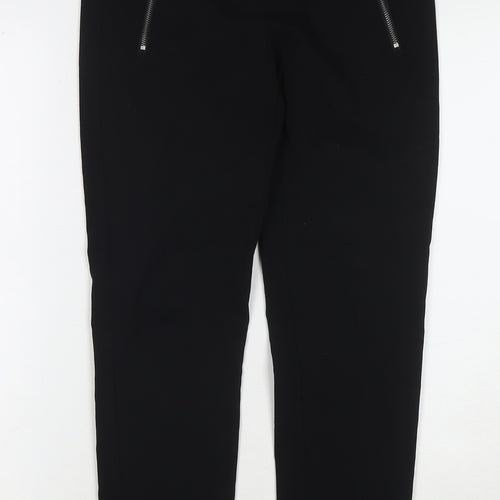 Soyaconcept Womens Black Viscose Trousers Size 8 L25 in Regular Zip