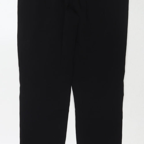 Soyaconcept Womens Black Viscose Trousers Size 8 L25 in Regular Zip